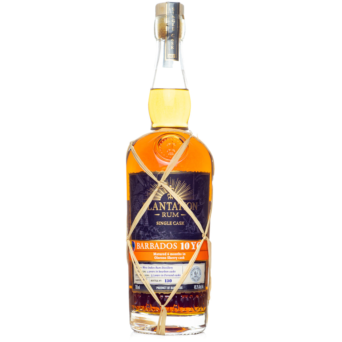 Plantation Aged Rum Single Cask West Indies Rum Distillery 10 Yr 96.4 750ml
